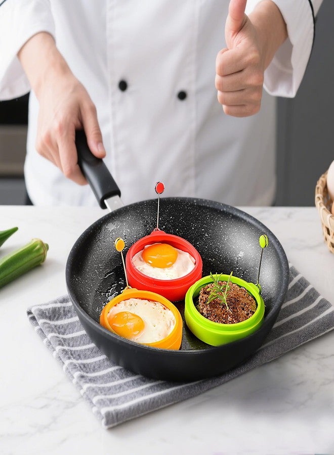 LUODAKA 6 PCS Egg Ring, Silicone Egg Rings for Frying Eggs, Non-stick Mold for Griddle, for Making Fried Eggs or Pancakes - Image 4